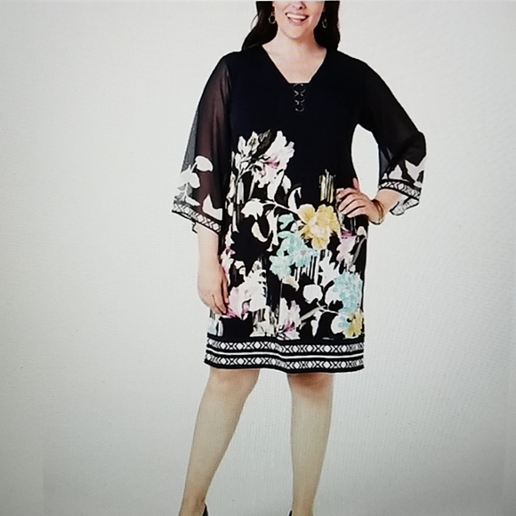 JM Collection Dresses & Skirts - NWT JM Collection 3/4 sleeve navy sheath dress